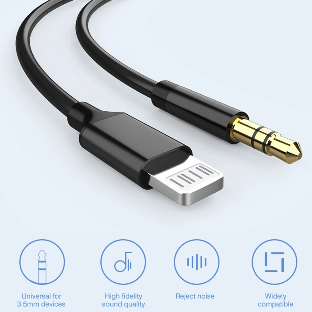 ل Lightning Cat إلى 3 5 مللي متر جاك AUX محول iOS الصوت الموسيقى كابل آيفون 14 13 12 11 برو ماكس زائد باد أبل 3.5 مللي متر سماعة