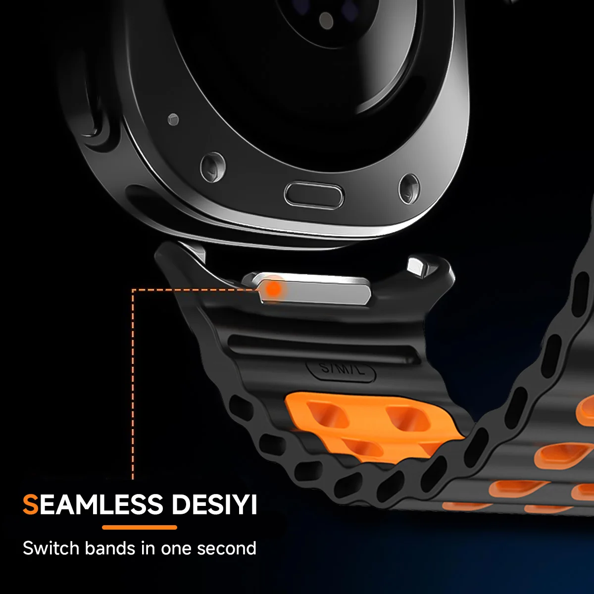 Case+Band For Samsung Galaxy Watch 7 ultra 47mm Tempered Glass Cover Sport silicone Two color Bracelet Galaxy Watch Ultra7 Shell
