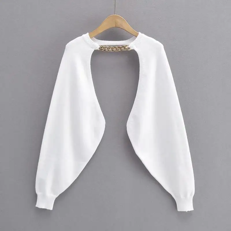 Losse oulder lange Sve gebreide trui Ultra ort Chain hangend Ne Wide Lazy Casual wollen dames cover-up Street Sle