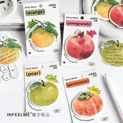 Assorted Fruit Shape Sticky Notes, marcadores, bandeiras, auto-stick Memo Pads, estudantes, casa, escritório, presentes para crianças, Tab Supplies, bonito, 30 pcs