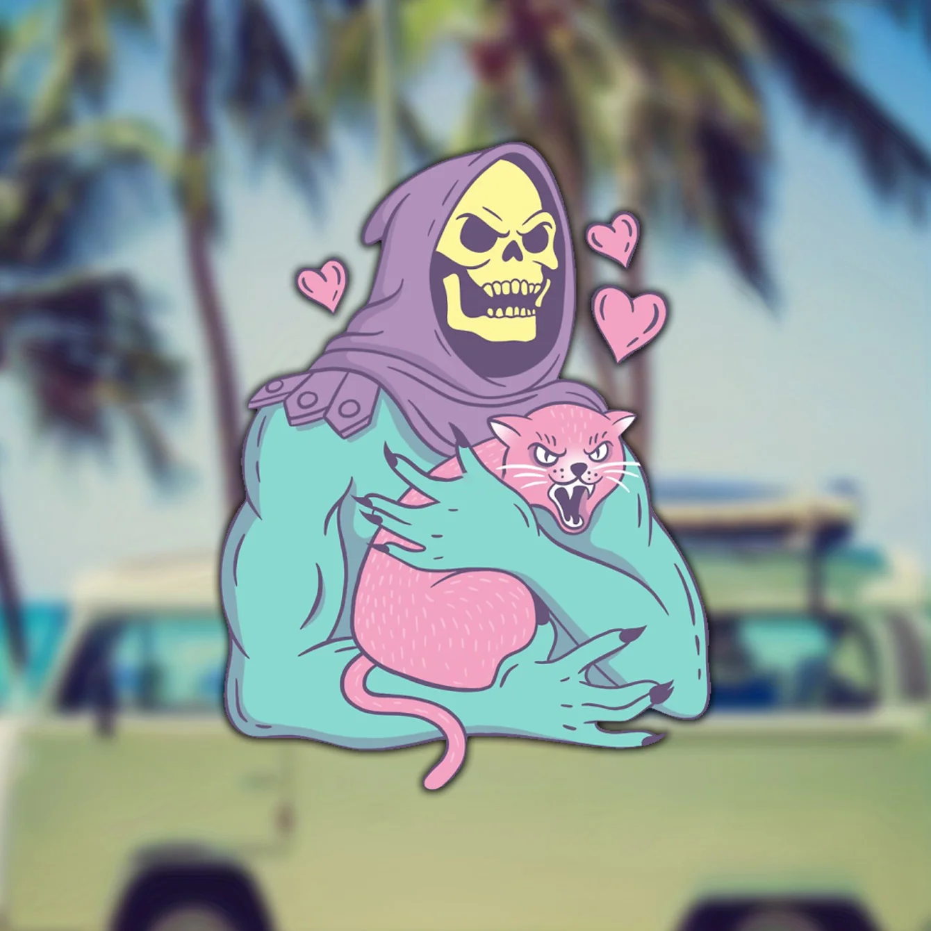 Skeletor\'s Cat, Vector Decal Sticker - Sticker Graphic - For Auto, Wall, Laptop, Cell, Truck, Windows