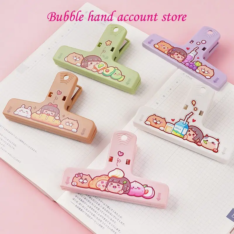 Kleine Mochi Gekleurde Handnet Clip Ijzeren Absorberende Steen Plastic Multi Functionele Briefpapier Opslag Sticker Map Clip