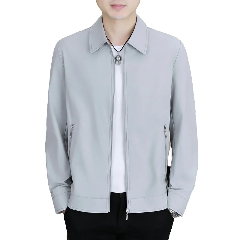 

Summer Men's New Fashion Business Jacket Solid Color Lapel Thin Polyamide Executive Jacket Comfortable Men's Office Outerwear