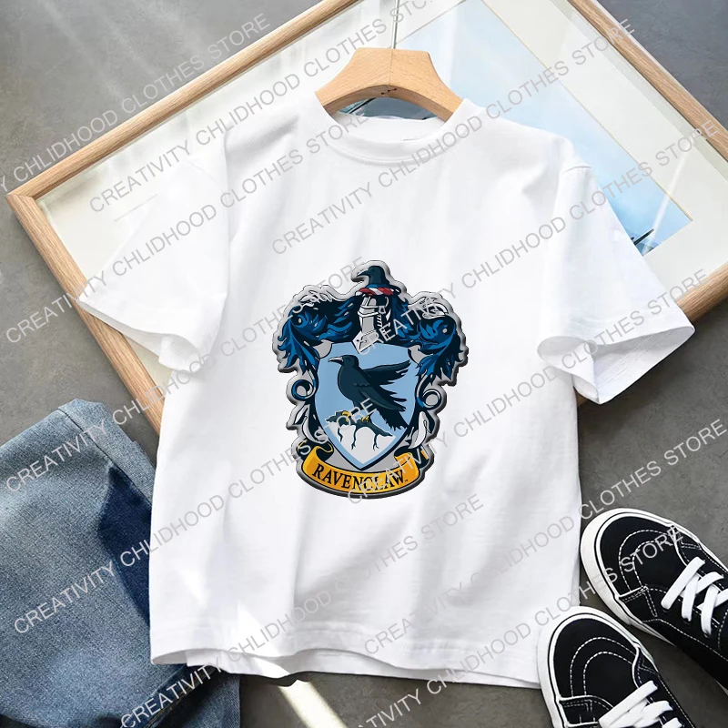 Children T-Shirt Cartoons Magic School Kid Tee Shirts Anime Kawaii Tops Casual Clothes Boy for Girl Short Sleeved