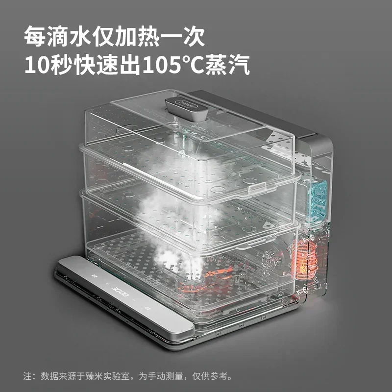 220 فولت ZHENMI للطي وعاء الطبخ بالبخار Z6 باخرة كهربائية المنزل باخرة شفافة متعددة الوظائف سعة كبيرة ثلاثة طبقة