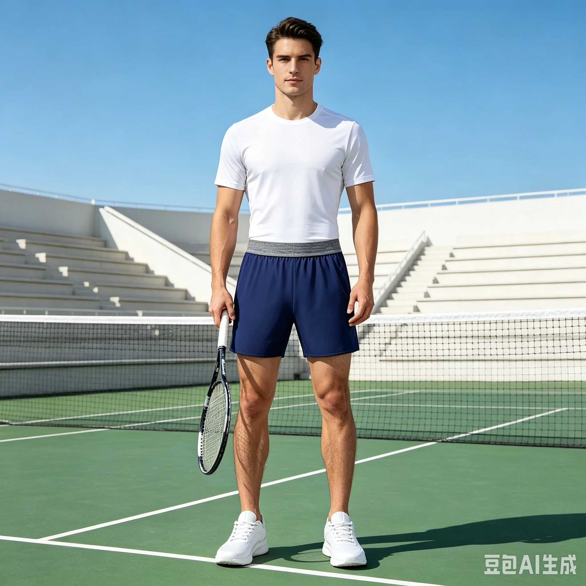 Summer men's casual sports pants, no underwear, quick drying fitness shorts, plus size running, three quarter belt lining