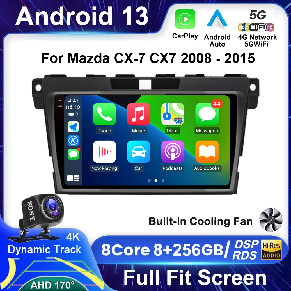 

Android 13 для Mazda CX-7 CX7 2008 - 2015 автомобильное радио, стерео, мультимедийная навигация, GPS, видеоплеер DSP, беспроводной Carplay RDS QLED