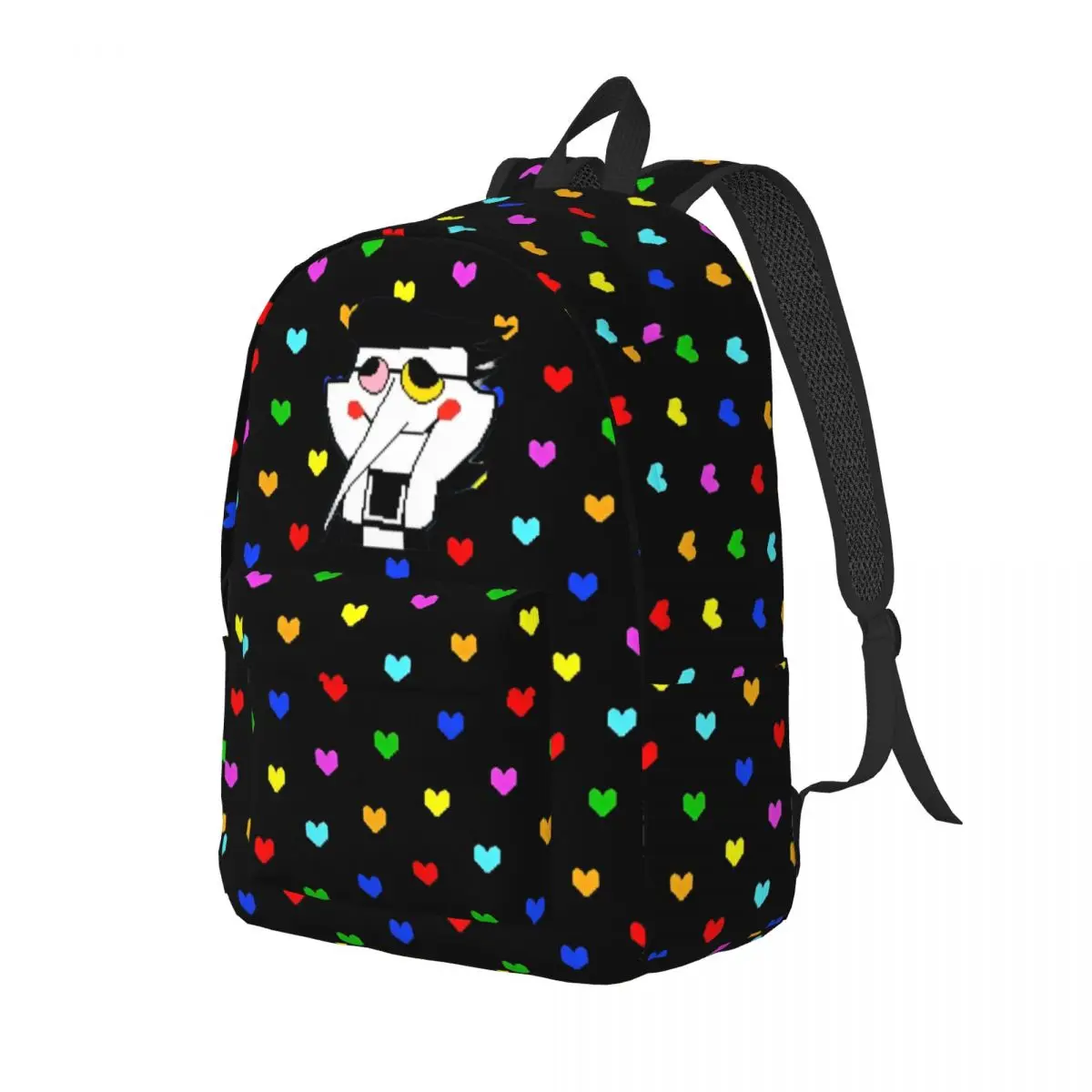 Spamton Deltarune 배낭 남성 여성 캐주얼 학생 하이킹 여행 데이 팟 대학 캔버스 가방 경량