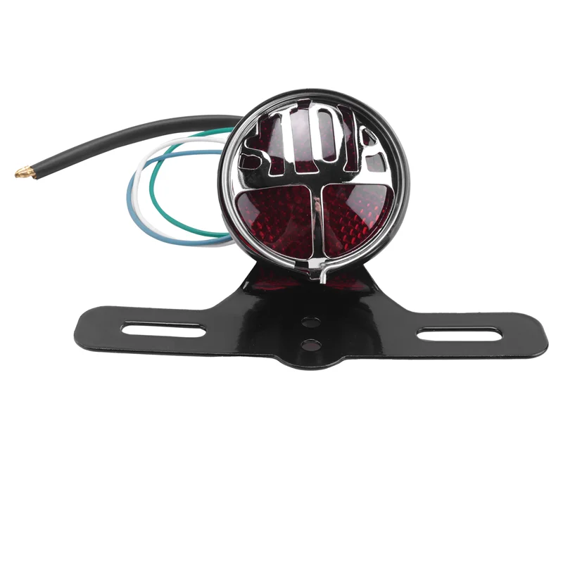 

A11M-Motorcycle Retro Taillight Miller Stop Tail Light Number Plate Rear Lamp Bracket Chopper Brake Stop Light