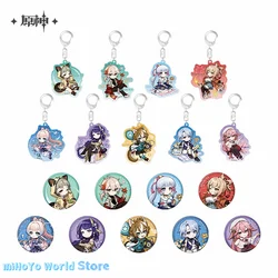 MiHoYo Official Genuine Genshin Impact Authentic Theme Series Yae Miko Badge Sayu Keychain Pendant Kazuha Ayato Birthday Gifts