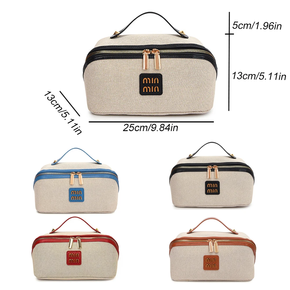 1pcs  Travel Toiletry Bag for Women, Wide-open Large Makeup Bag with Handle, Puffy Makeup Organizer for Toiletries, Cosmetics