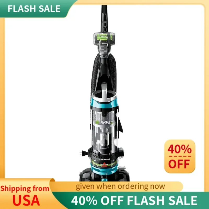 QWABISSELLS 2254 CleanView Swivel Rewind Pet Upright Bagless Vacuum,Automatic Cord,Steering,Powerful Pet Hair Pickup