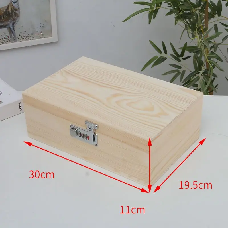 Minimalistische Effen Kleur Nieuwe Anti-Diefstal Flip Cover, Houten Wachtwoord Bestand, Sieraden Opslag Met Slot Mini Box