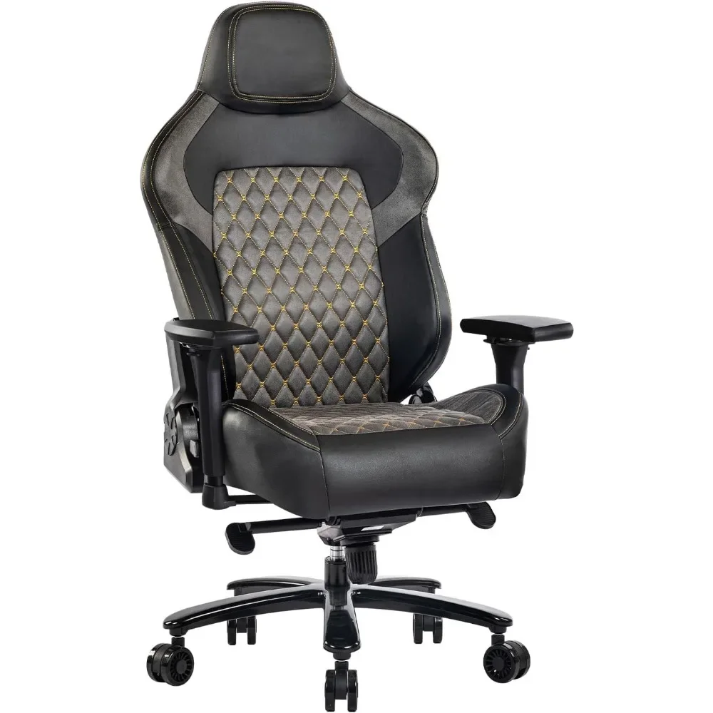 Gaming Chair 440LBS Gaming Chair with Metal Base Memory Foam Lumbar 4D Adjustable Armrest，Ergonomic High-Back Computer Chair