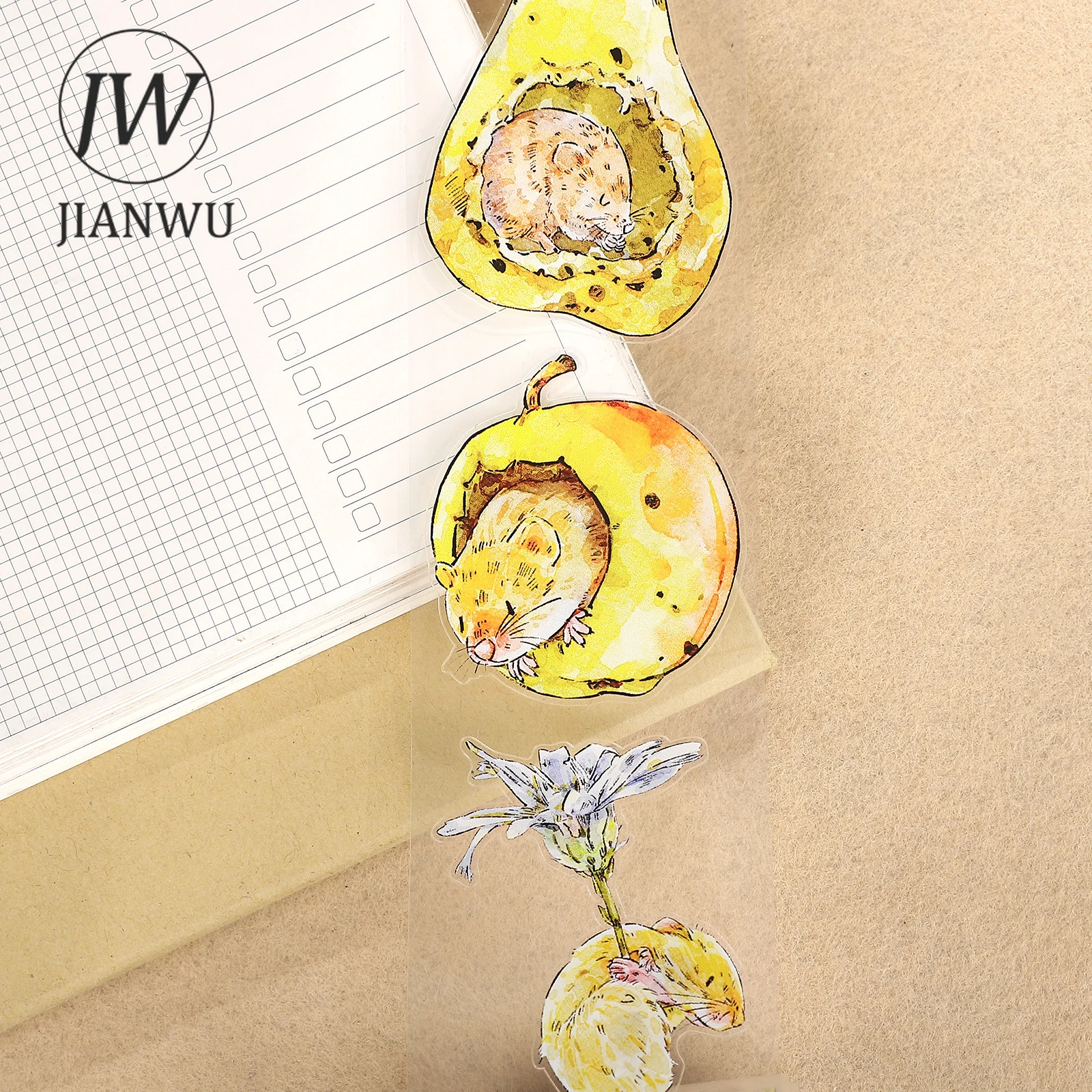 JIANWU 50 مللي متر * 500 سنتيمتر Kawaii ماوس صرير المشهد المواد الكولاج سكرابوكينغ PET الشريط الإبداعية DIY بها بنفسك مجلة القرطاسية