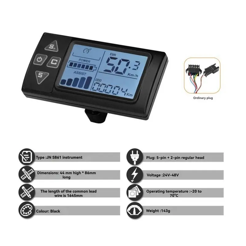 ABJN-24V 36V 48V 17A 250W 350W Brushless Motor S861 Drive Controller Color LCD Kit For Electric Mountain Bike Scooter Repair