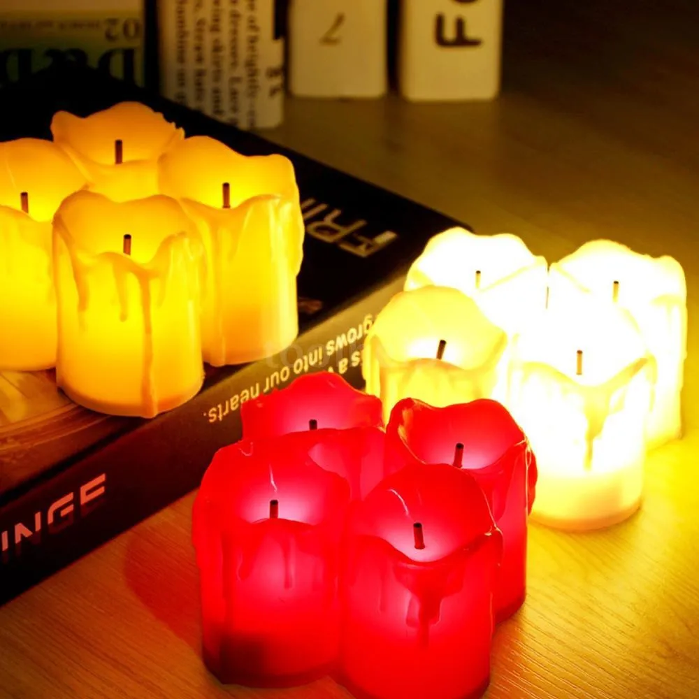 Flameless LED Candle Light com chamas realistas, bateria operado Tea Light, lâmpada cintilante brilhante, vela falsa, YK5015, 1pc