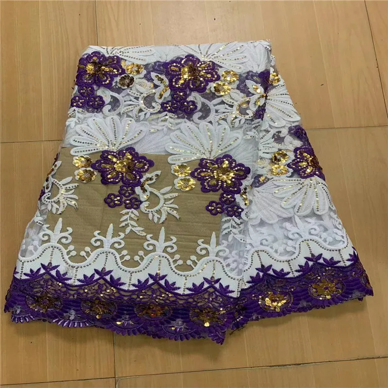 

Milk Silk African Guipure Lace Fabric 2023 High Quality Lace Nigerian Cord Lace Fabrics With Gold Sequins For Wedding Sewing