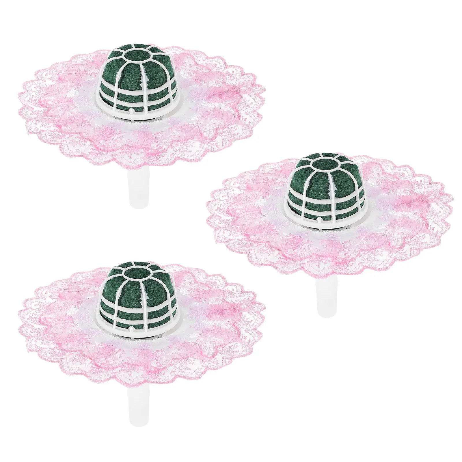 

3 Sets Bouquet Material Floral Arrangement Handle Wedding Base Supplies Plastic Lightweight Holder