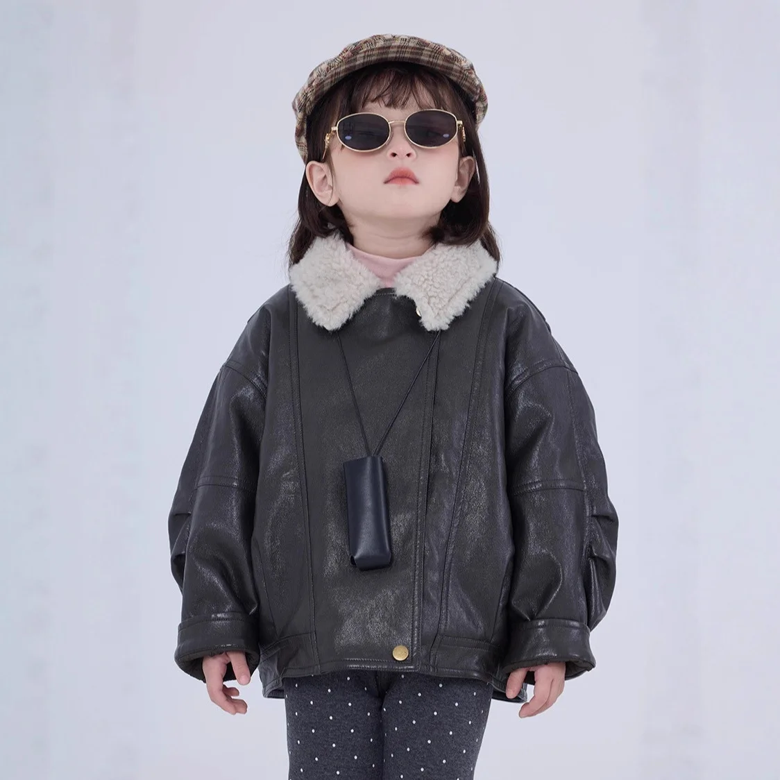 

Children Clothes Kids Leather Jacket 2025 Winter New Korean Style Boys and Girls Retro Fashionable Warm Kids Casual Coat