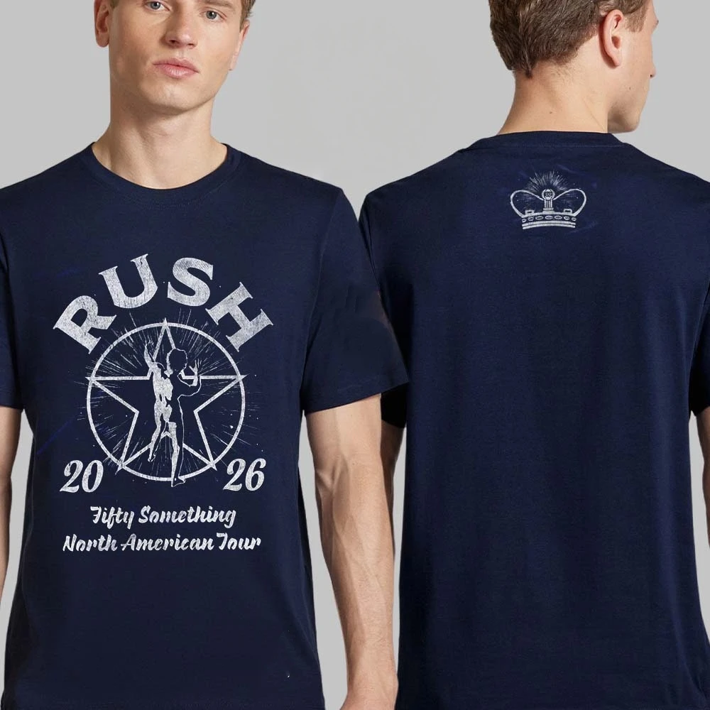 Rush Band Fifty Something Tour 2026 Merch Rush Stage T-shirt Cotton Men's Clothing Women's T-Shirt Y2k Casual Fan Summer T Shirt