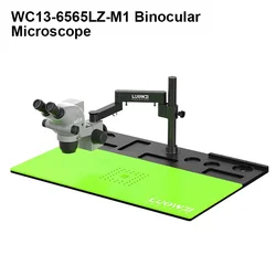 LUOWEI LW-WCI3-6565LZ-M1 쌍안 현미경, 대형 베이스 스윙 암, 연속 줌 수리 현미경, 450x320mm