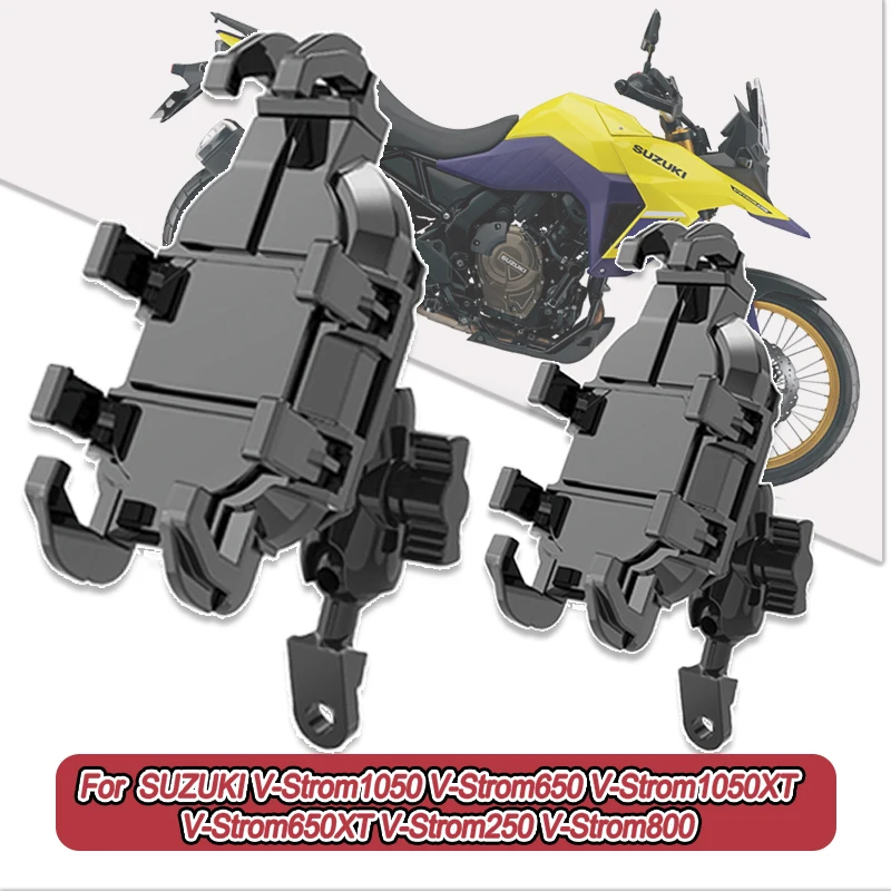 

For SUZUKI V-Strom1050 V-Strom650 V-Strom1050XT V-Strom650XT 250 800 360° Adjustable Motorcycle Phone Holder Mount Bracket Stand