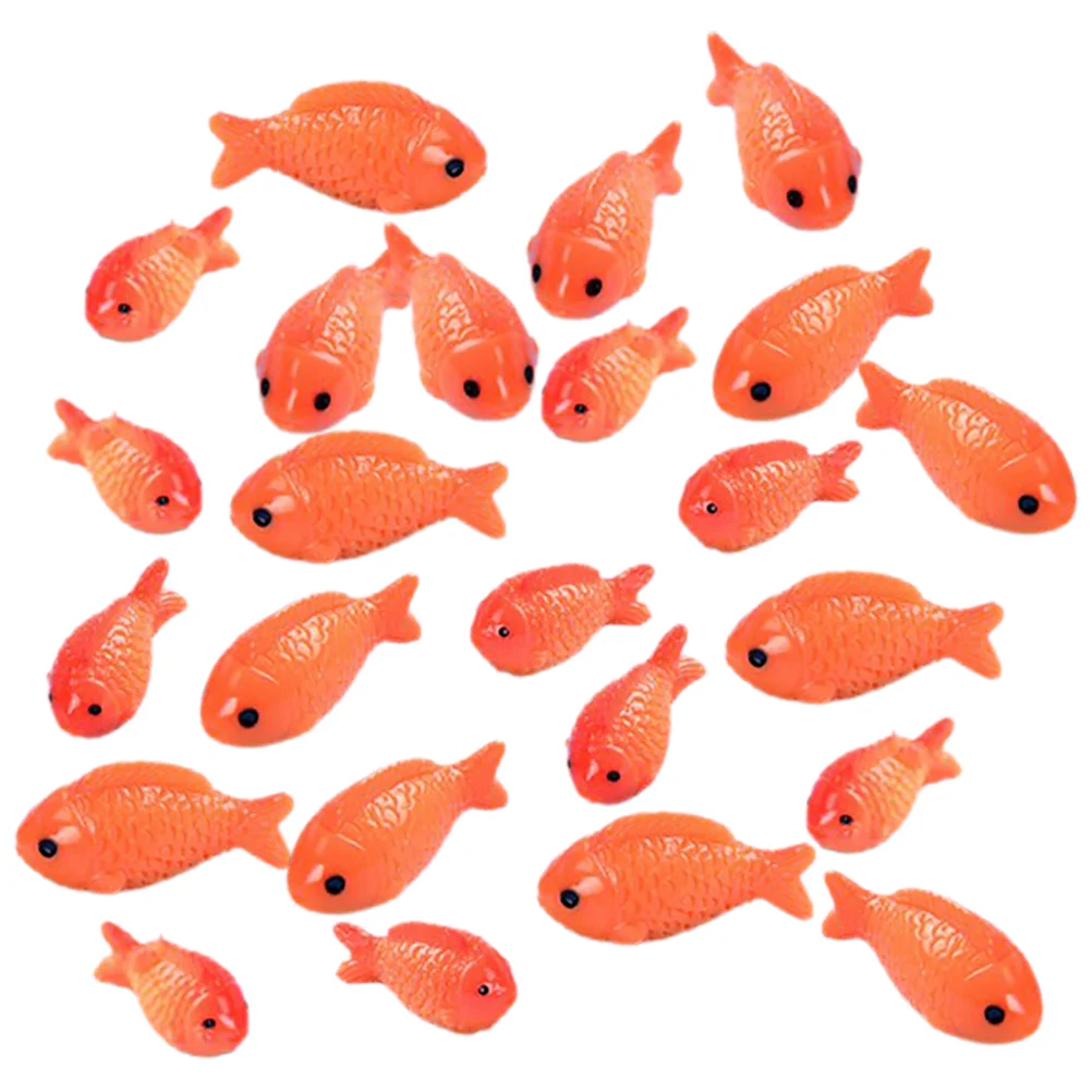 

36 Pcs Animal Mini Goldfish Statue Tiny Miniature Toy Set 230X135X040CM Resin Animals Figurine Red Bulk