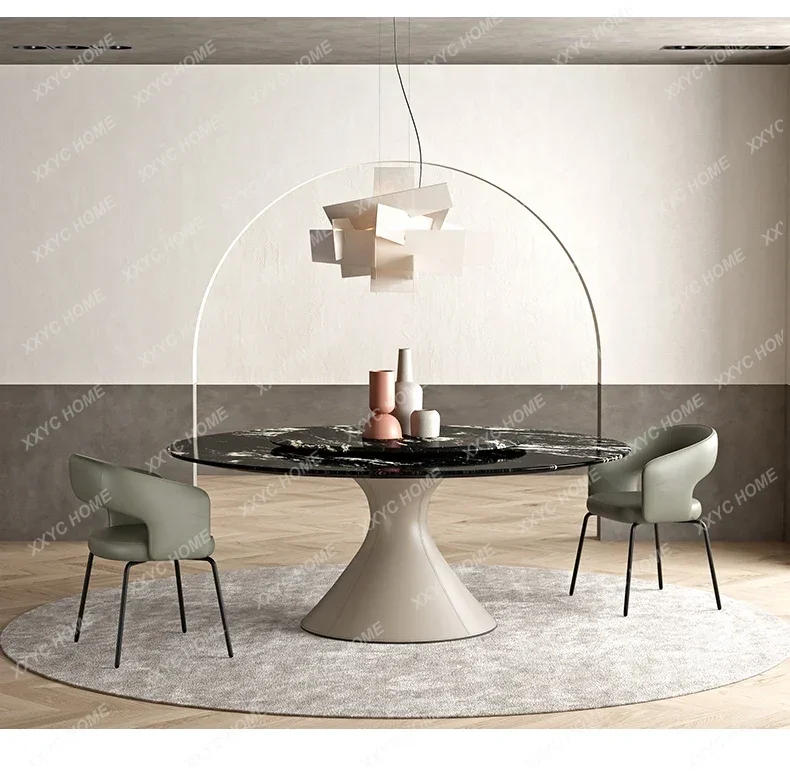 

Light Luxury Round Dining Table/imported Natural Luxury Stone/villa High-end Modern Marble Round Table