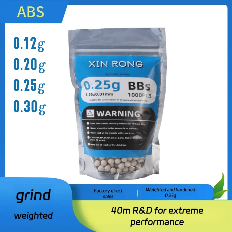 1000 rondas Airsoft Paintball6mm 5,95mm balas BBs 0,2g/0,25g bola de golpe pistola de aire táctica bolas de alta calidad para juguetes de tiro