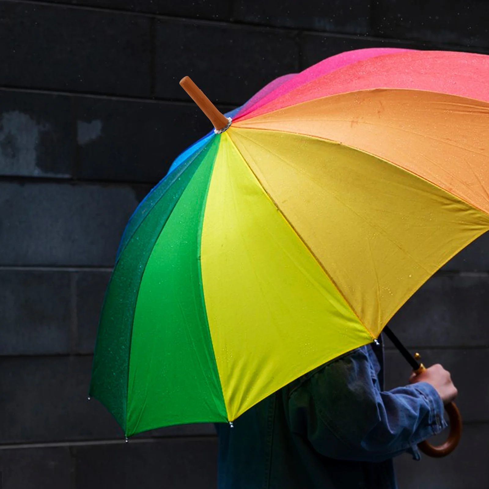 

2pcs Umbrella Top Caps Replacement Wear-Resistant Plastic Covers For Cane Pole Sun Umbrellas Repair Tips Outdoor Protection