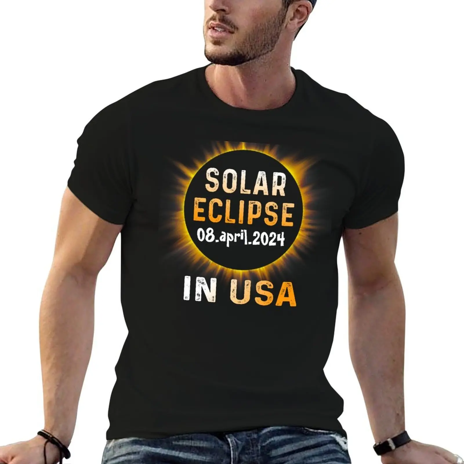 Solar Eclipse of April 8, 2024 in usa T-Shirt blanks custom shirt mens t shirt