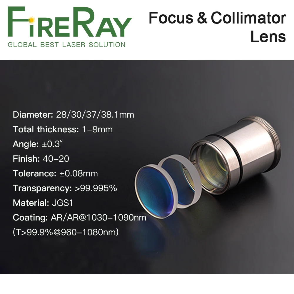 FireRay D20 F50/60/120/150mm Focus & Collimating Lens Laser Welding Lens For WSX QiLin CQWY SUP Laser Welding Hand-Held Gun Head