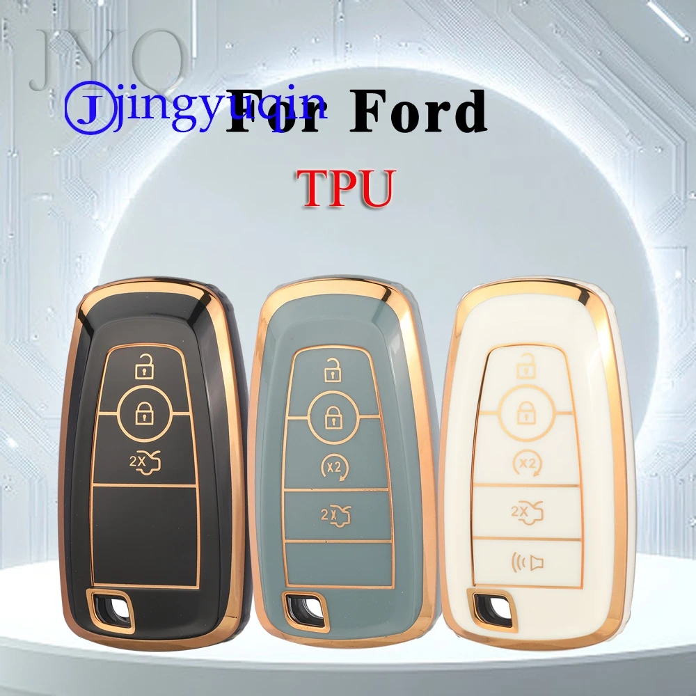 

JYQ 3/4/5 Buttons TPU Key Shell Case Cover For Ford Fusion Edge Mustang Explorer F150 F250 F350 F450 Car Key Protector Cover