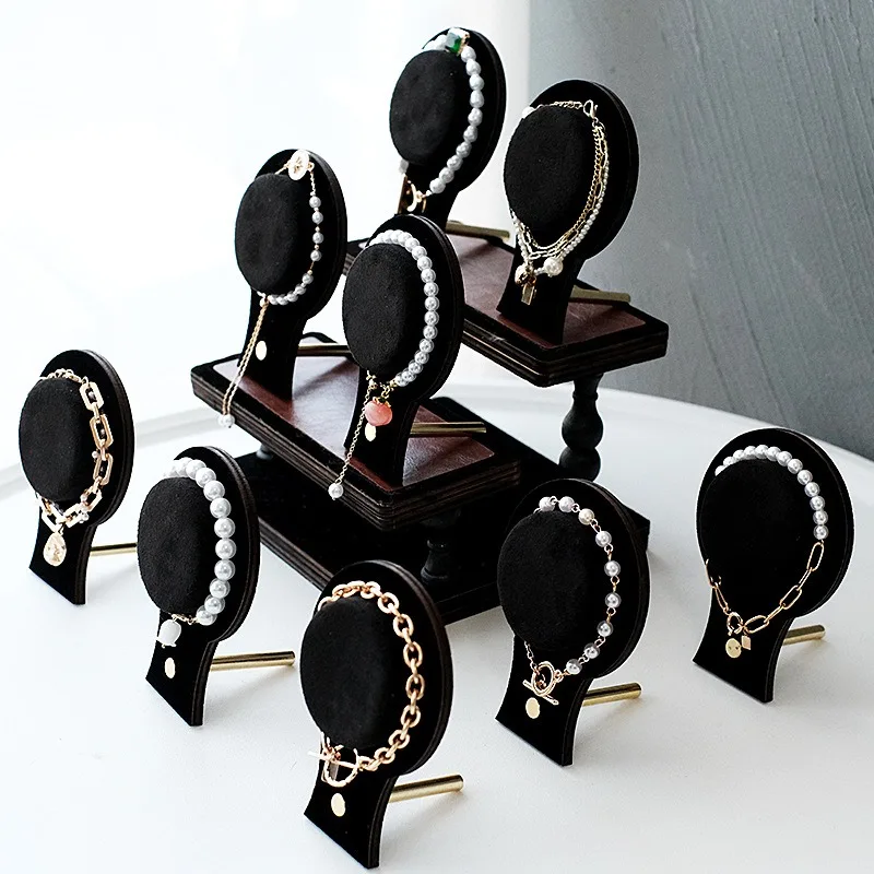 

Деревянная подставка для браслетов, маленькие ретро-браслеты, держатель для хранения, выставочная стойка, полка для дисплея браслета, органайзер для ювелирных изделий, принадлежности