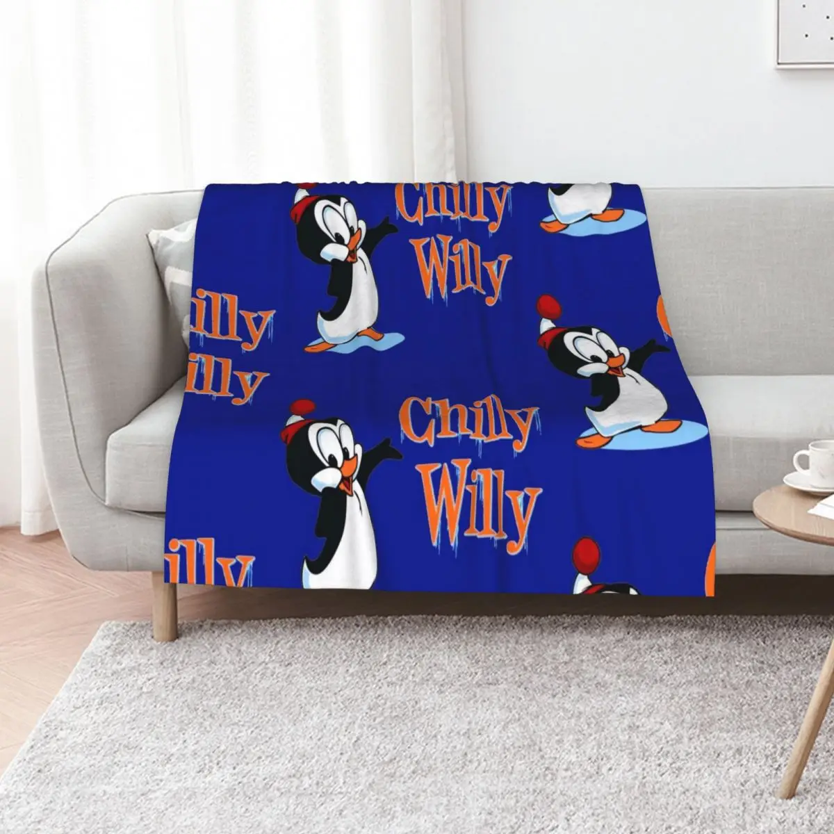 Uh huh! Chilly Willy Vintage Retro Style Throw Blanket Luxury for sofa Loose Polar valentine gift ideas Kid'S Blankets