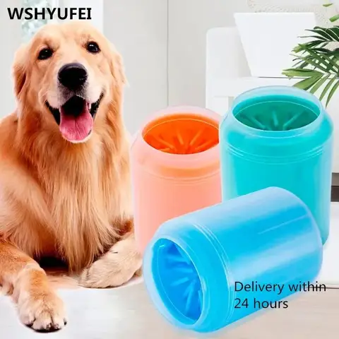 Dog Paw Cleaner Cup with Silicone Comb