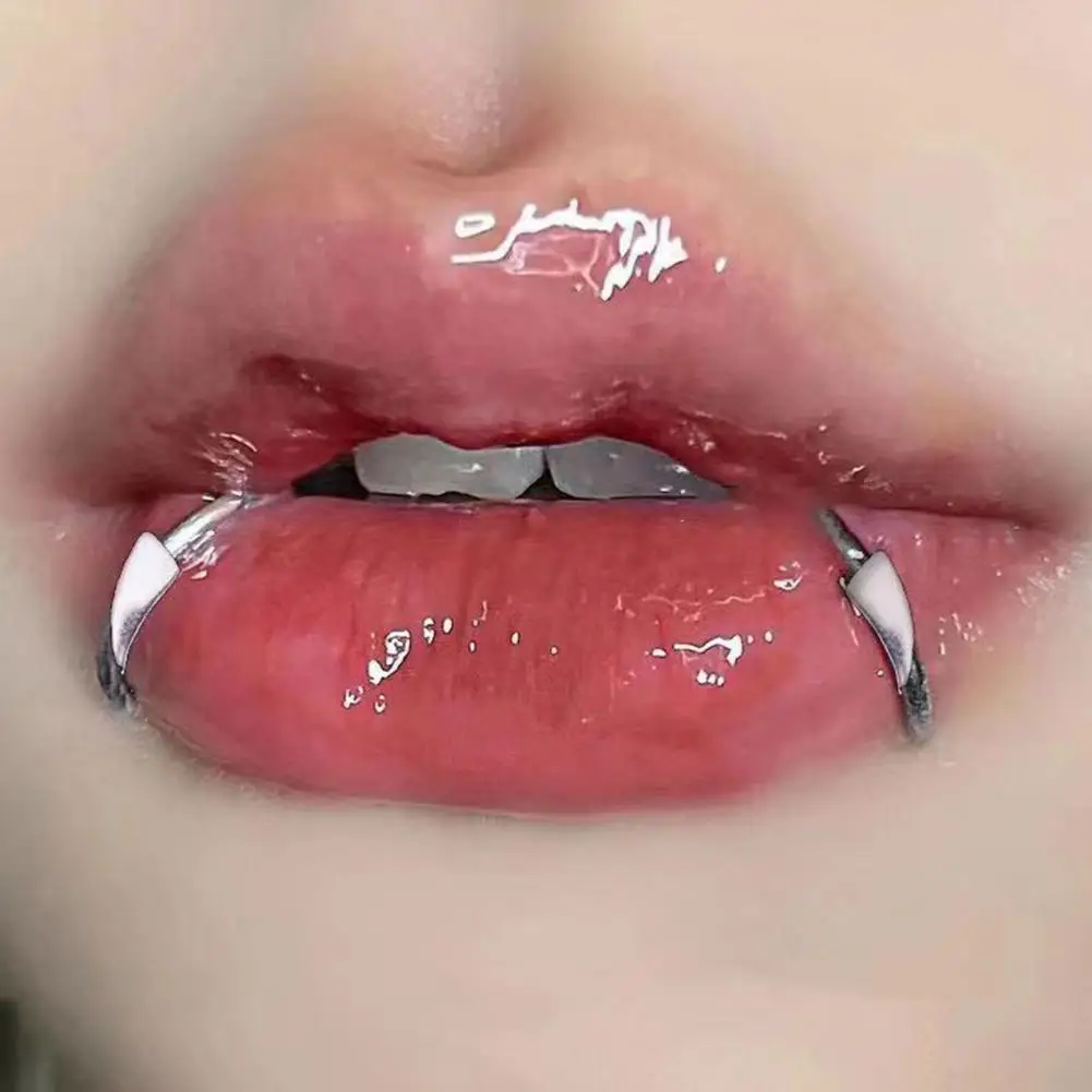 2PCS Trendy 10mm Stainless Steel Punk Clip on Fake Piercing Nose Wrap Lip Rings Unisex Nose Ring Women Men Tusk Body Jewelry