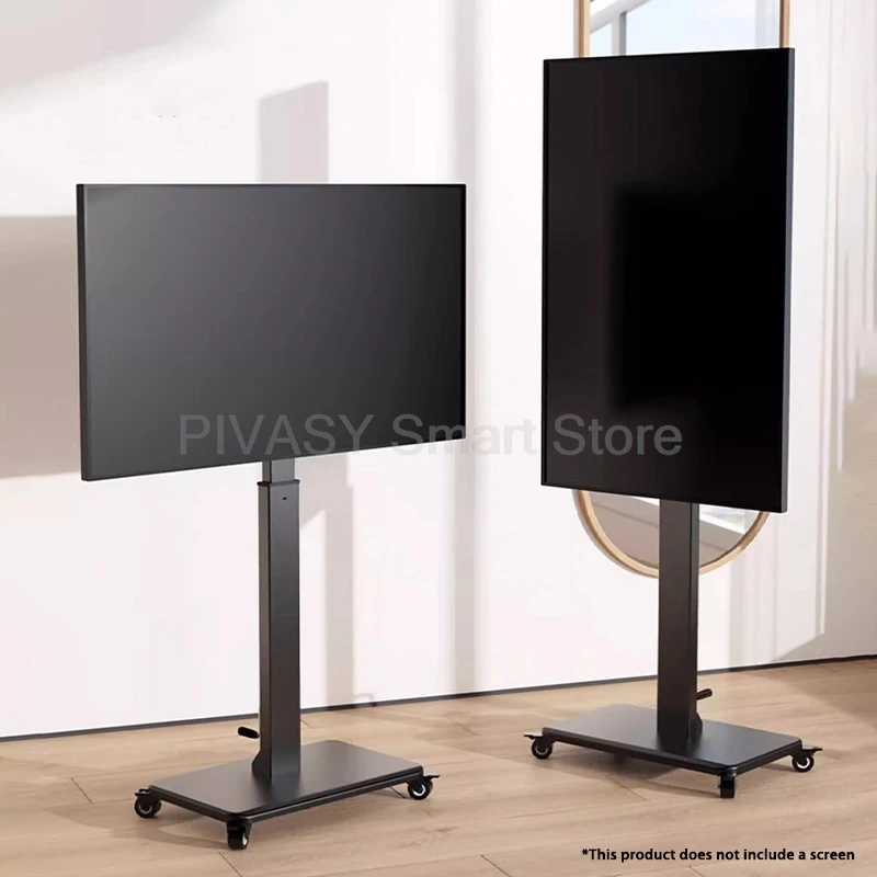 Supporto TV mobile universale con ruote 10 - 43 pollici Compatibilità 90 °   Carrello con rotelle regolabile in altezza con rotazione per lo streaming live