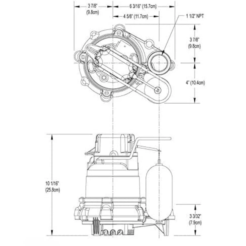 Mighty-mate Submersible Sump Pump, 1/3 Hp