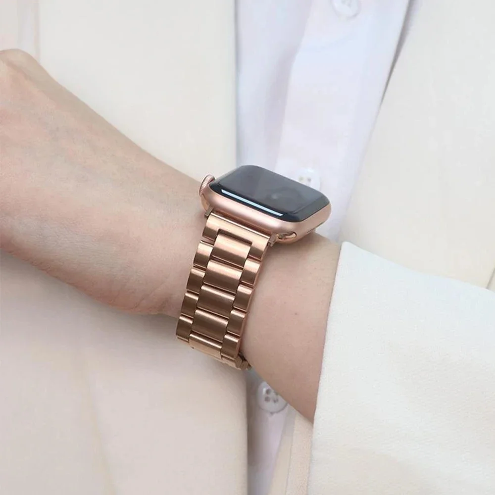 Stainless Steel Strap for Apple Watch Band 38/42mm 41mm 40/44mm 45mm 49mm Series 9 8 7 6 SE Ultra 54321 on iWatch Metal Bracelet