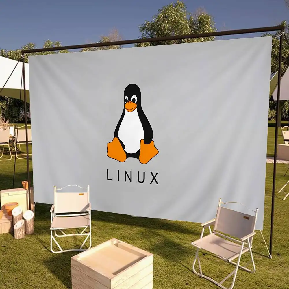 Linux Operating System Tux Penguin Anime Printed Large Flag Art Science Fiction Room Home Decor Decor Banner