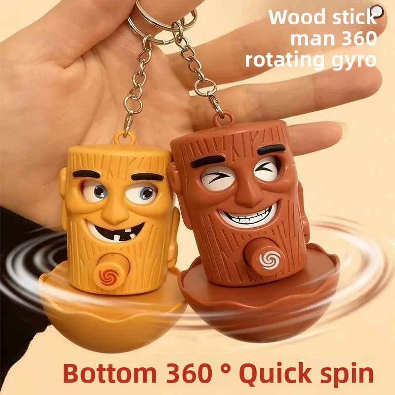 Italiaanse Brainrot Tung Creatieve Sleutelhanger Leuke Cartoon Gezichtsveranderende Sleutelhanger Schooltas Hanger Anime Grappige Sleutelhangers Roterend Speelgoed