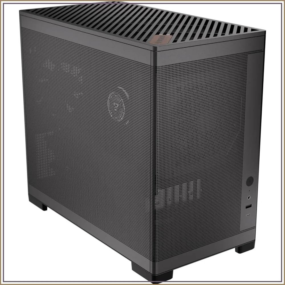 Compact Micro ATX PC Case with 3 Pre-Installed Fans, 240mm Radiator Support, Front-Mounted PSU, Mesh Design, Black