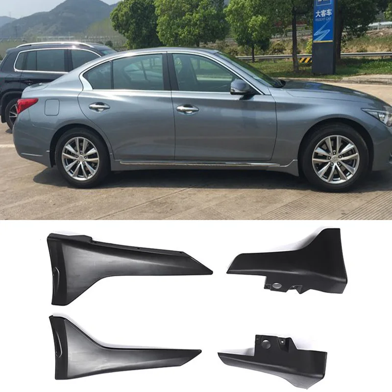 PP Plastic Car Fender Flares Mudguards Flaps for Infiniti Q50 2014 - 2017 Side Skirts Winglets Aprons Splitters