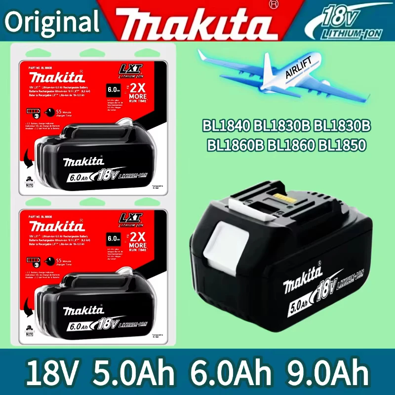 100% originaler Makita-Akku, 18V Werkzeug-Lithium-Akku 6Ah/5Ah 9Ah für Makita DTW700 DDF487 DTD173 DGA404 HR140D DJV182