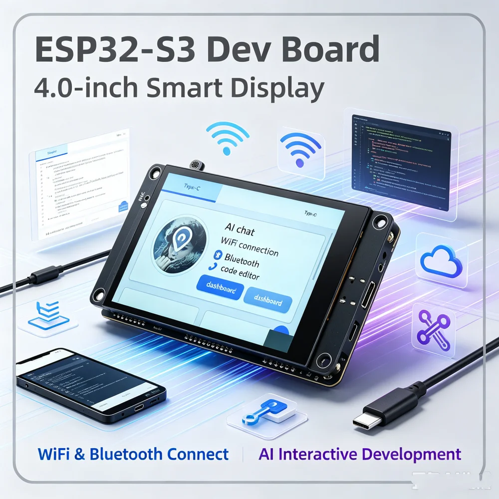 ESP32-S3 32E 4.0-inch TFT Screen WiFi Bluetooth Development Board 320*480 Intelligent Display Touch Screen Internet AI Chat