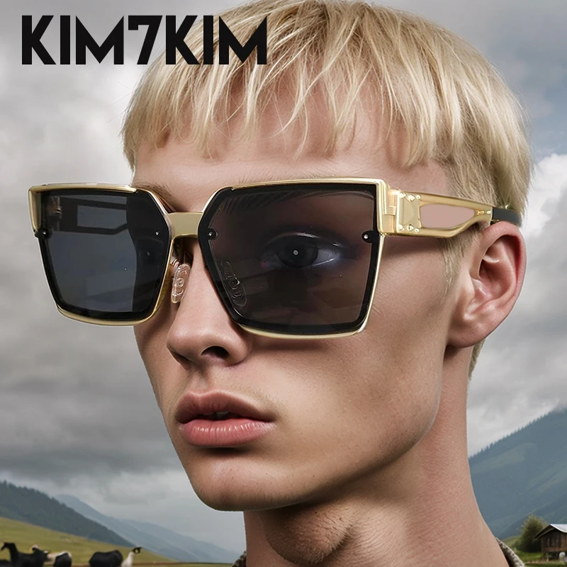 

Oversized Square Sunglasses Women Men 2024 Luxury Brand Designer Fashion Metal Frame Sun Glasses For Male Driving Eyewear UV400