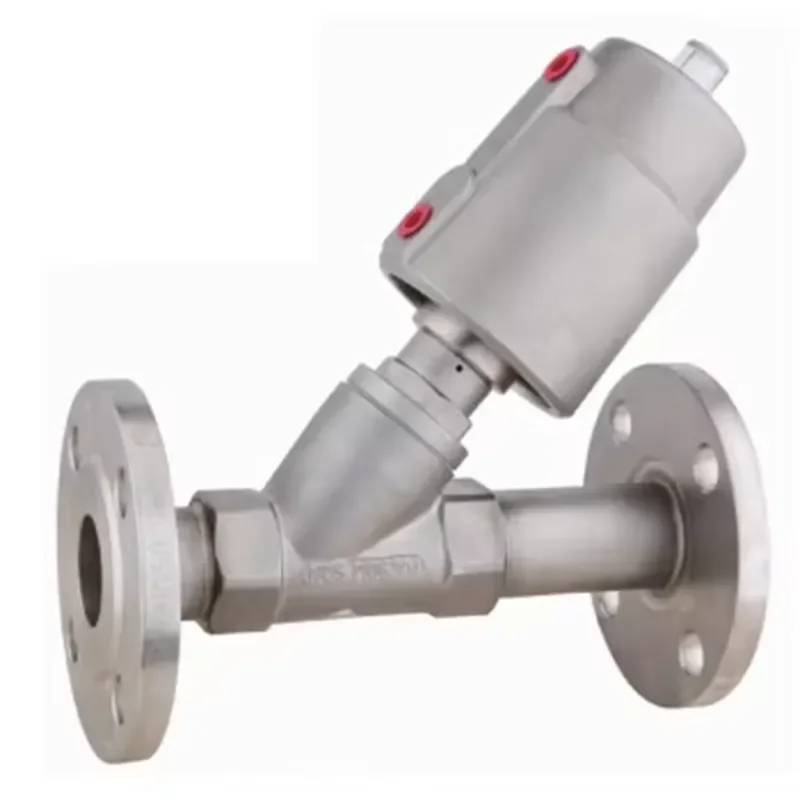 DN10 to DN80 Pneumatic Angle Seat Valve Stainless Steel 304 Body Air Operated Actuator Industrial Fluid Control Valve for