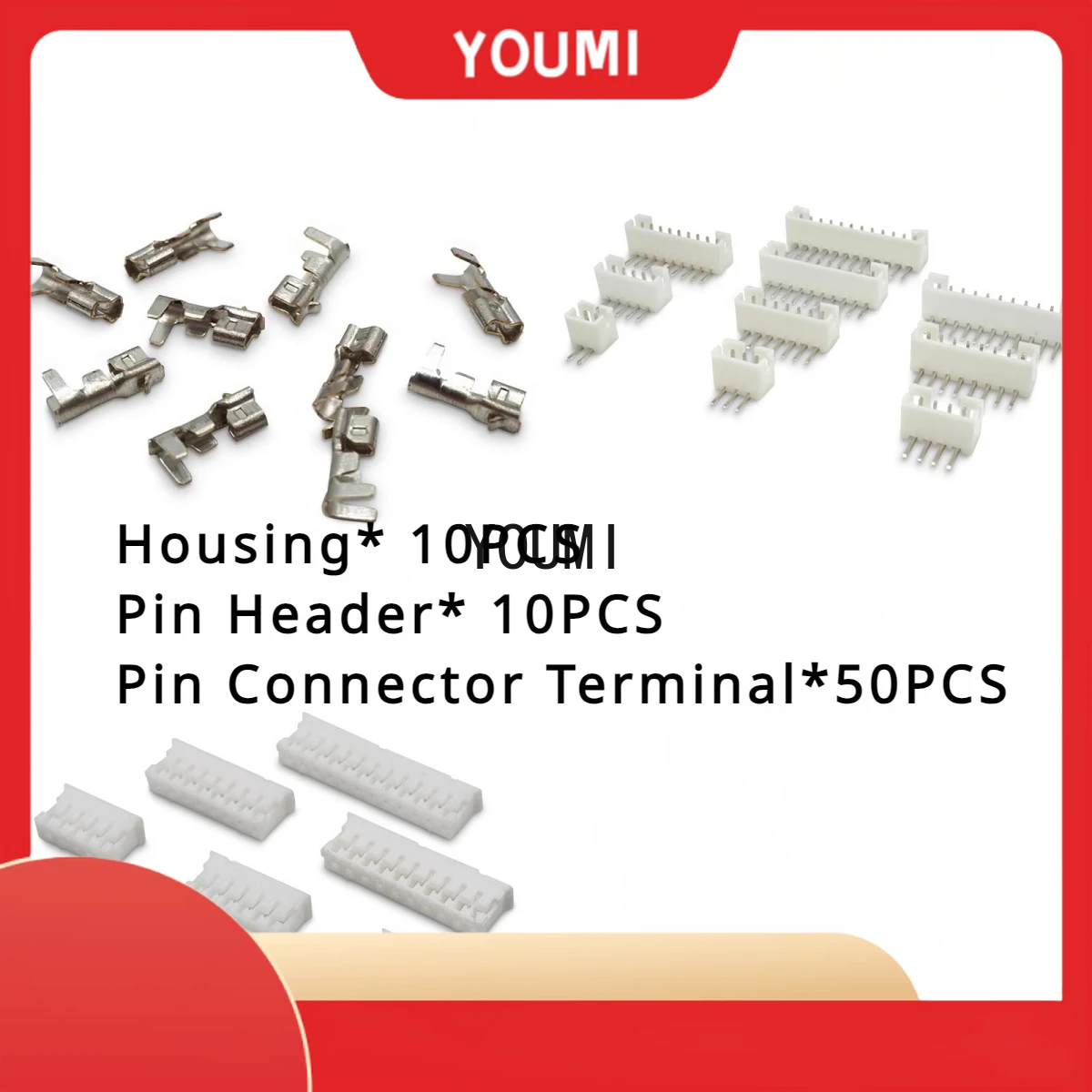 70pcs PH2.0 2p 3p 4p 5p 6p 7 Pin 2.0mm Pitch Terminal Kit / Housing / Pin Header JST Connector Wire Connectors Adaptor PH Kits